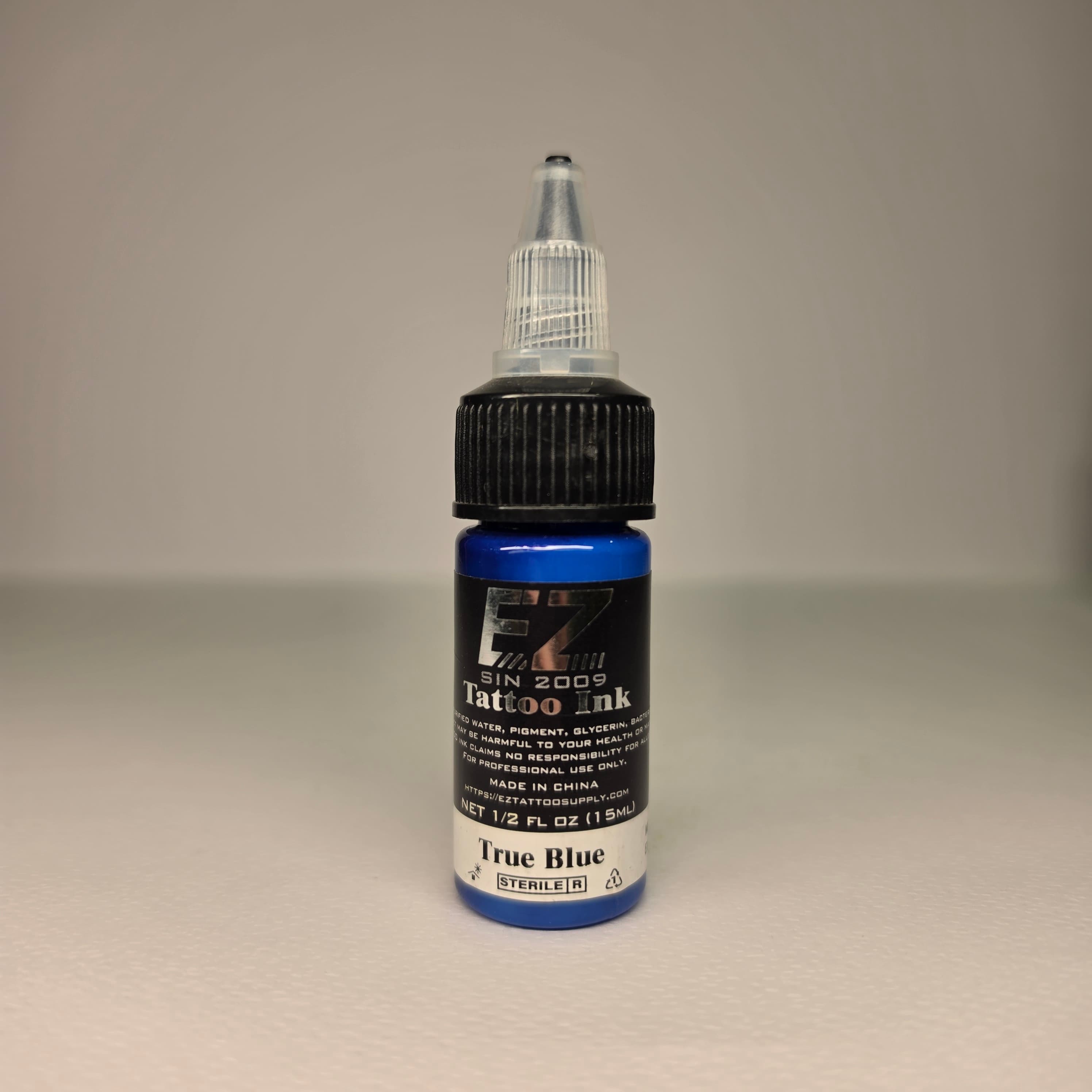 جوهر تتو EZ رنگ آبی — EZ Tattoo Ink True Blue حجم ۱۵ میلیلیتر